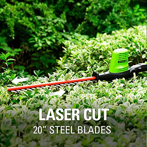 Greenworks Pro 80V 20" Cordless Pole Hedge Trimmer, 2.0Ah Battery and Charger Included