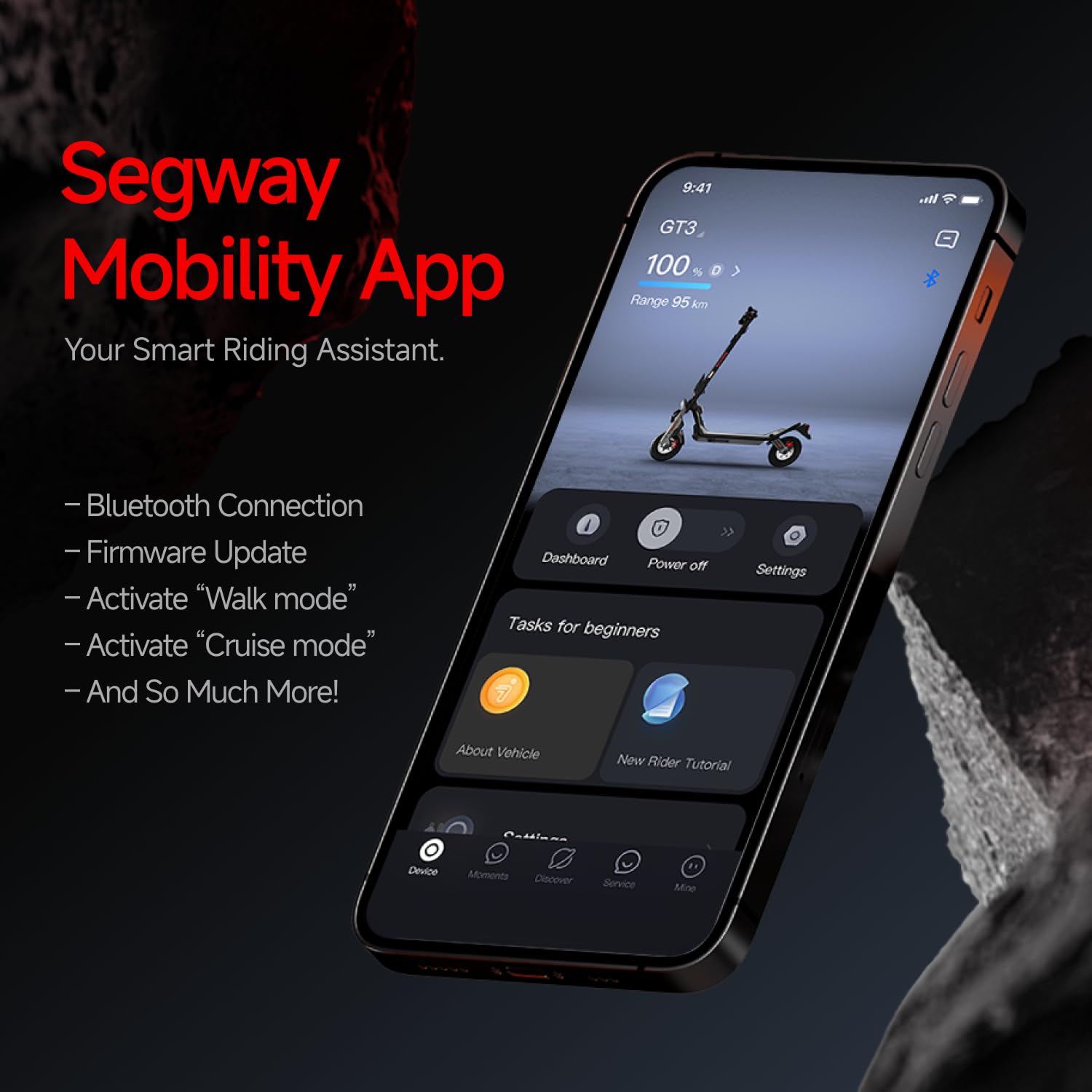 Segway SuperScooter GT3, 31 MPH w/ 45-Mile Long Range, 2400W Peak Motor, Dual Hydraulic Suspension, Self-Sealing Tires, Flash Charging Electric Scooter for Adults, UL 2272/2271 Certified, Gen3