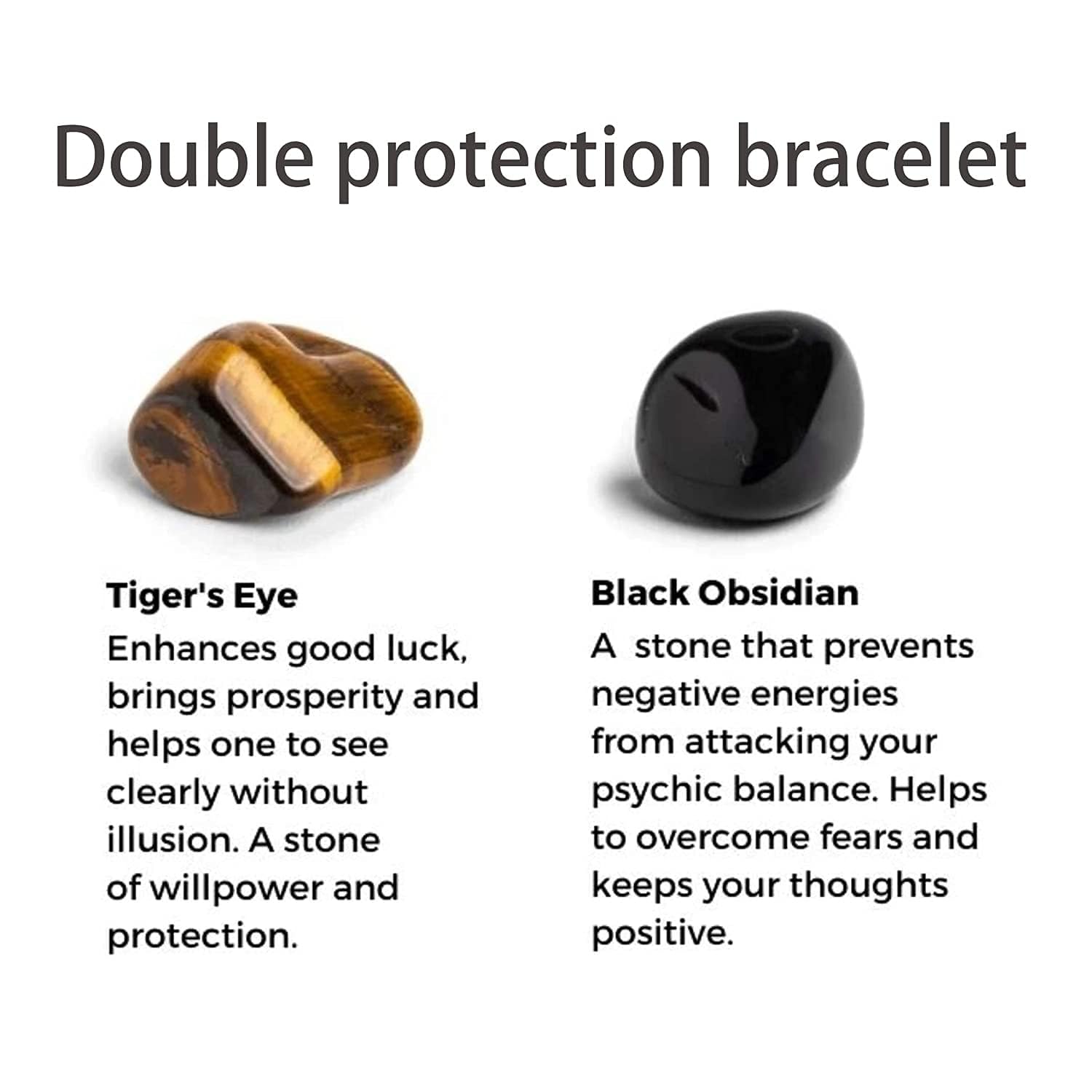 FRG To My Men,Initials Bracelets for Men Letter Link Handmade Natural Black Onyx Tiger Eye Stone Beads Braided Rope Meaningful Bracelet for Boyfriend Husband Birthday Fathers Gifts(C)