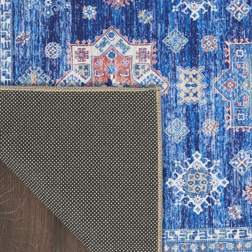 Nourison Fulton Medallion Blue 1'10" x 5' Area -Rug, Easy -Cleaning, Non Shedding, Bed Room, Living Room, Dining Room, Kitchen (2x5)