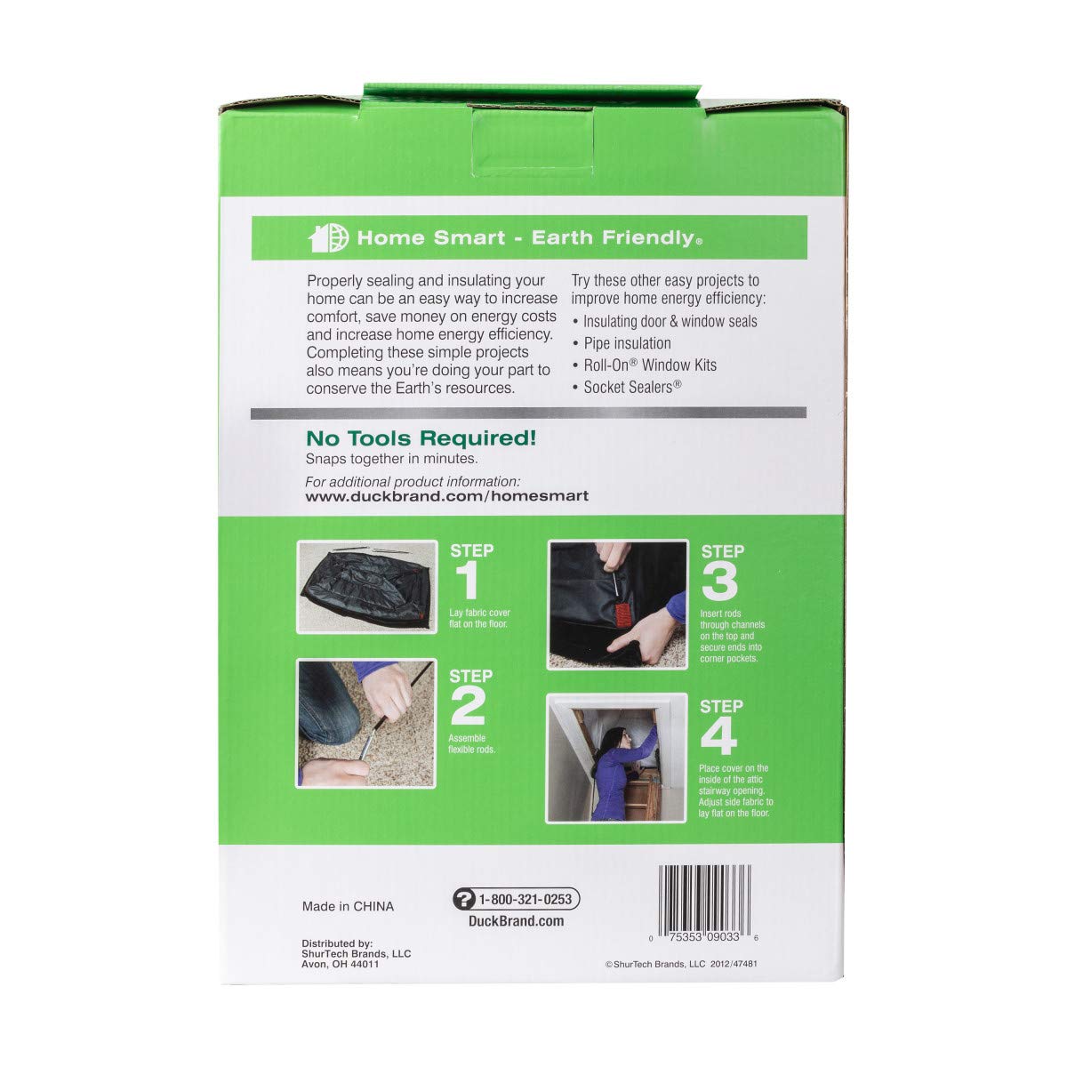 Duck Brand Stairway Attic Cover, Energy Saving Attic Insulation Cover Fits Openings up to 25.5 Inches by 54 Inches for Year-Round Weatherization, Black, 286209