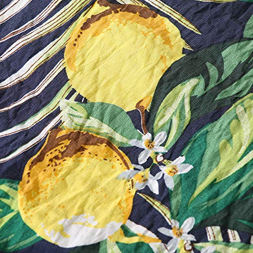 OCHENTA Toddler Boys Button Down Hawaiian Shirt Short Sleeve Pineapple Summer Tropical Tops H Yellow 110CM - 3T