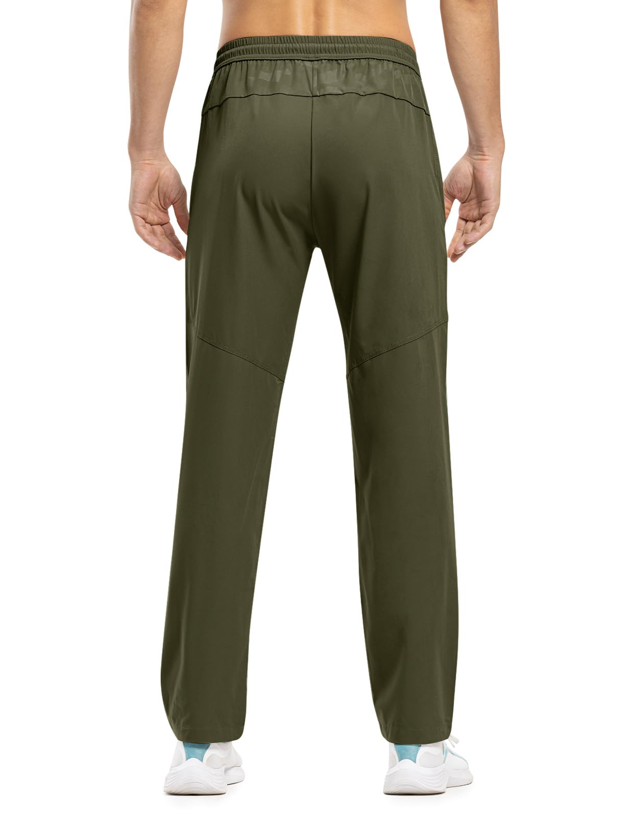 TBMPOY Men's Travel Hiking Pants Lightweight Athletic Wind Athletic Pant Windbreaker Fishing Active Jogger Green L