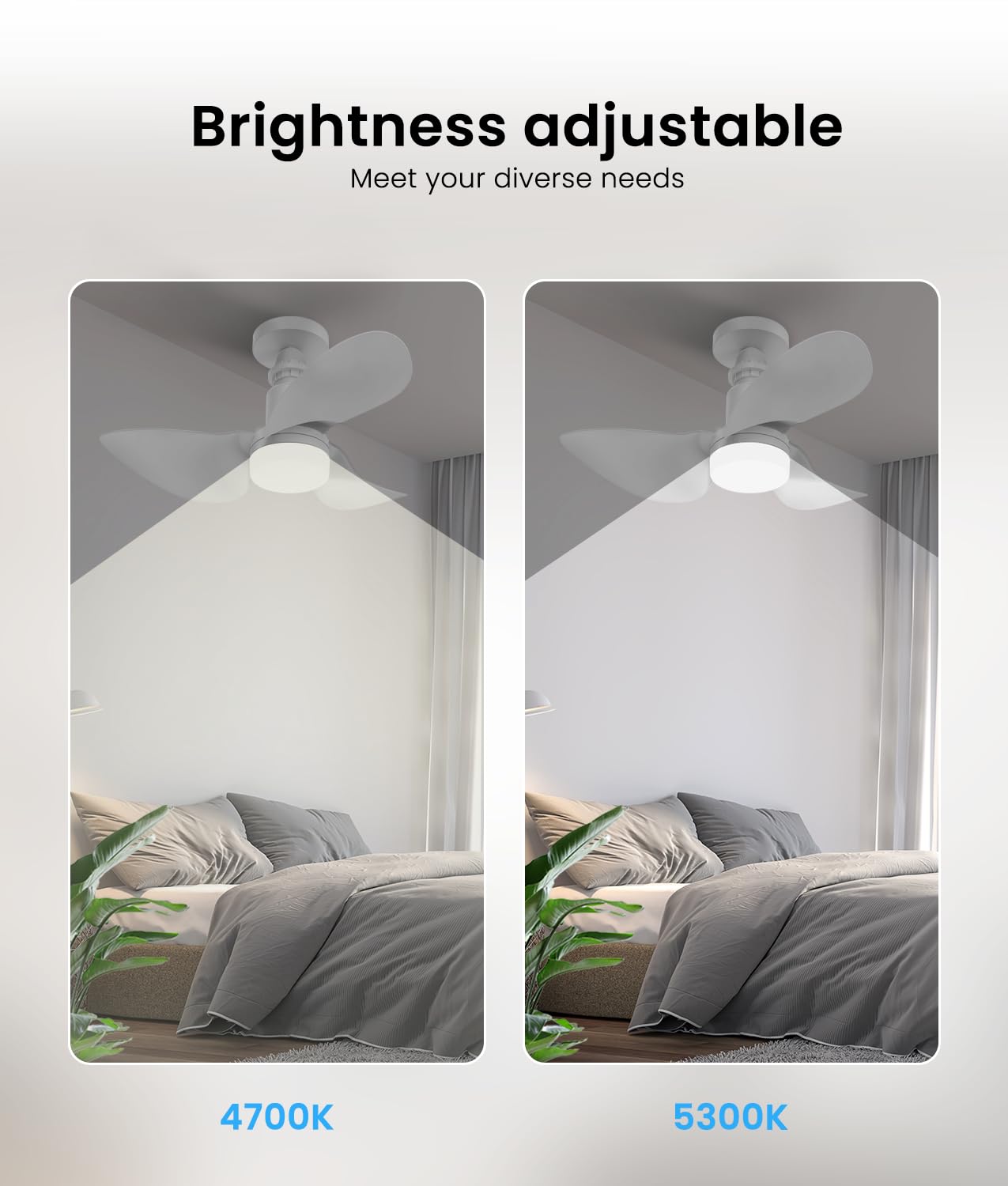 Socket Fan Light Ceiling Fans with Lights and Remote, Dimmable LED Ceiling Fan with Lights,5 Adjustable Wind Speeds 1000 Lumens Light Bulb Screw in Ceiling Fan for Bedroom Kitchen, Living Room, Closet