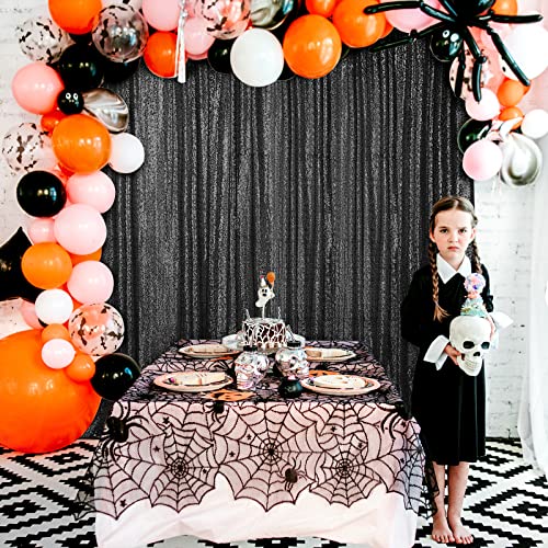 Hahuho Turquoise Sequin Backdrop Curtain, 4PCS 2FTx8FT Glitter Backdrop Curtain for Parties, Christmas, Wedding, Party Decoration(4 Panels, 2FT x 8FT, Turquoise