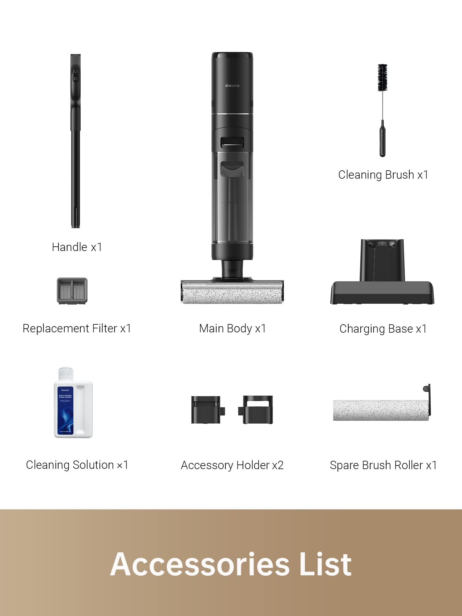 dreame H12 PRO Wet Dry Vacuum Cleaner, Cordless Vacuum Mop Smart Floor Cleaner for Hard Floors, One-Step Edge to Edge Cleaning with Hot Air Drying
