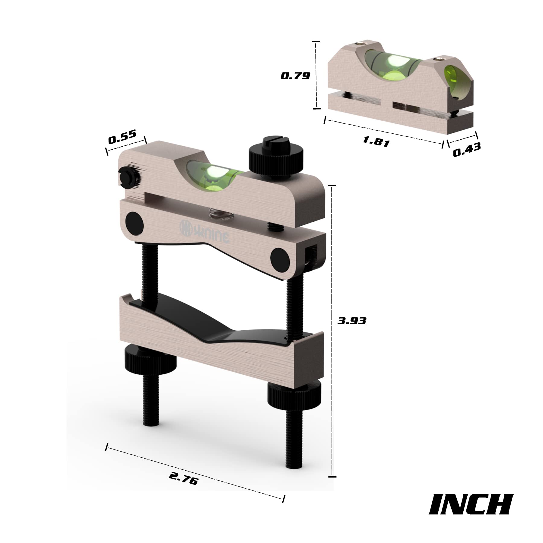KNINE OUTDOORS Scope Leveling Tool Scope Mounting Level Universal and Professional Tool with Heavy-Duty Designed and Stored in Case for Maintenance, Black Silver Rich Gold (Rich Gold)