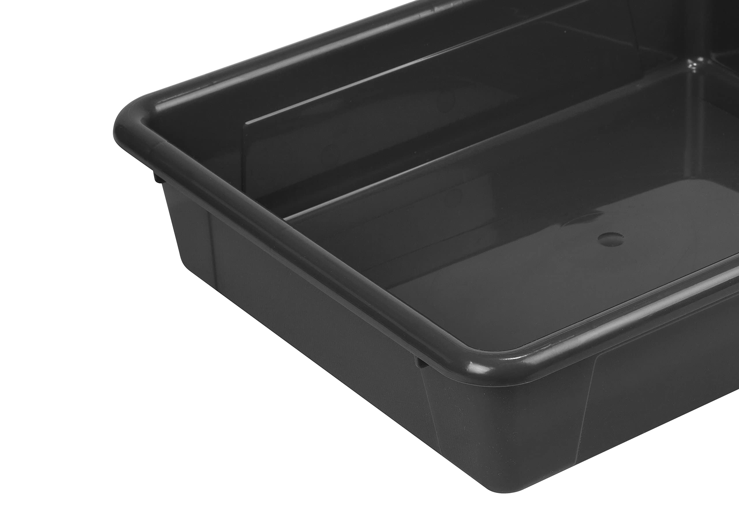 Storex Letter Size Flat Storage Tray – Organizer Bin for Classroom, Office and Home, Black, 5-Pack (62516U05C), 10 x 13 x 3 Inches