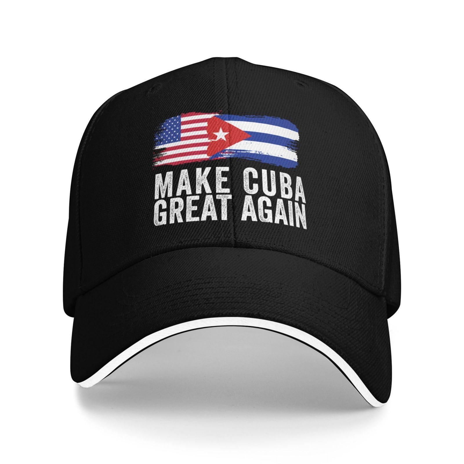 muciioa Make Cuba Great Again hat Cuban Flag Baseball Cap Black