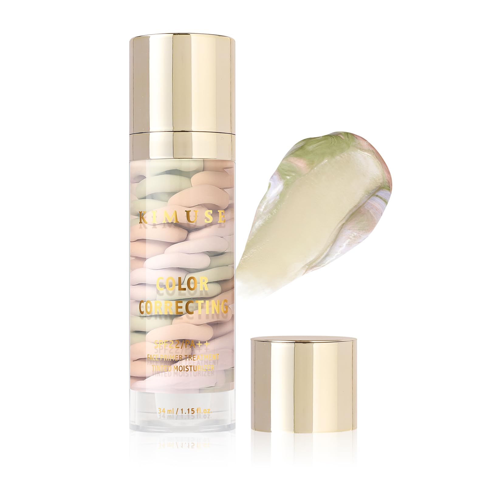 KIMUSE Color Correcting Facial Serum, One Step Color Corrector Tinted Moisturizer, Skin Tone Correcting and Brightening Makeup Primer, Hydrates, Balances & Nourishes Skin, Natural Finish