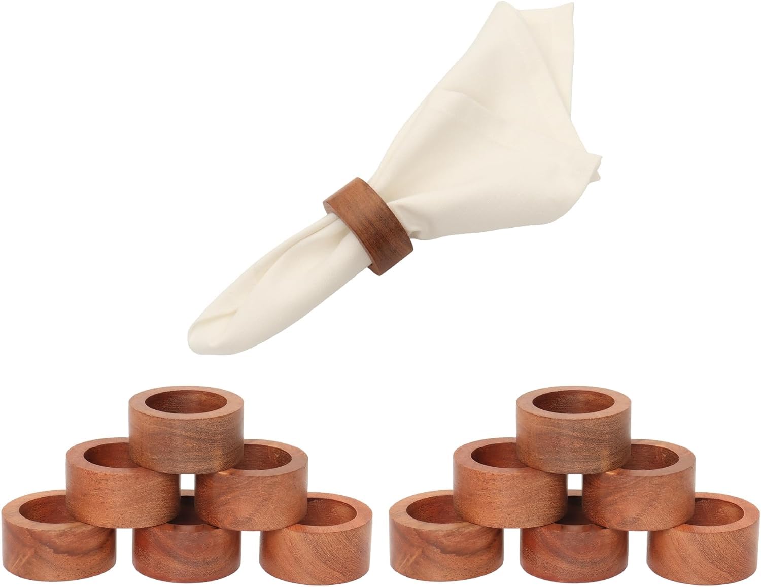 ARN CRAFT PCS 12 Wooden Napkin Rings- for Weddings Dinner Parties or Every Day Use Set of 12