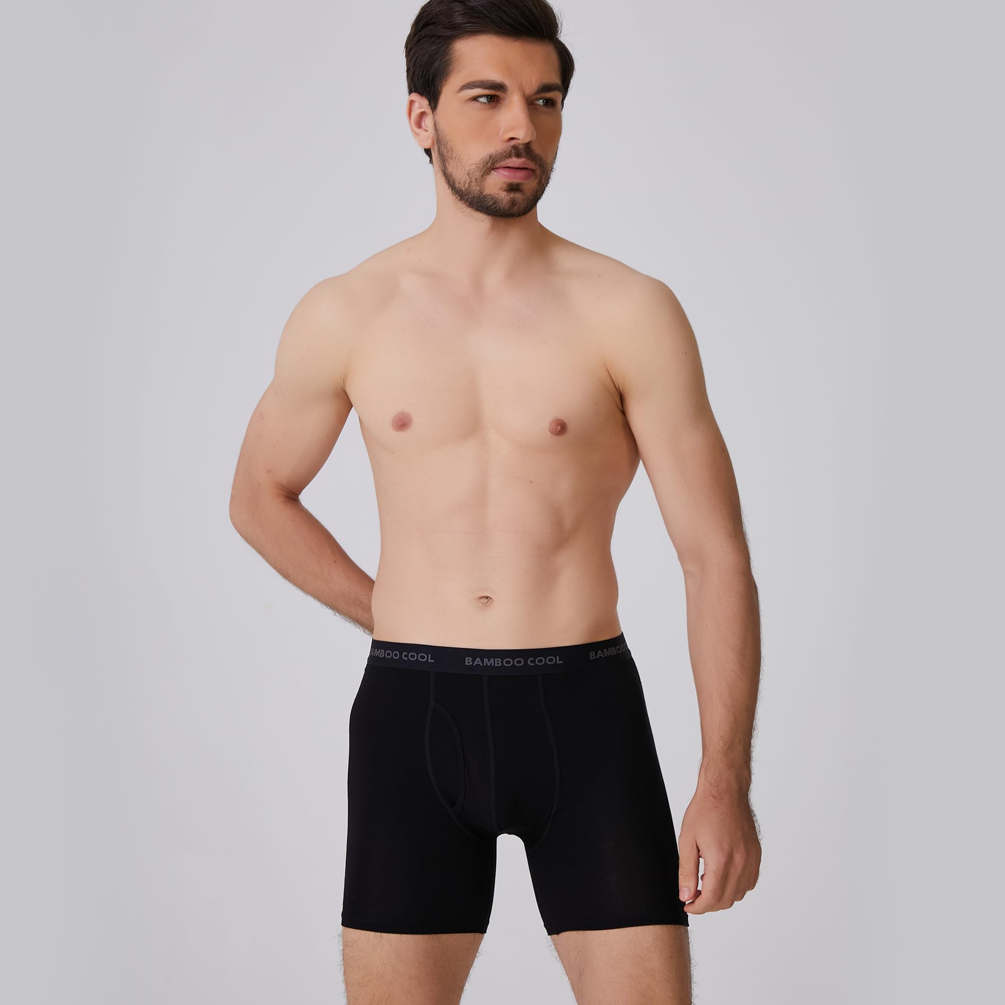 BAMBOO COOL Men’s Underwear boxer briefs Soft Comfortable Bamboo Viscose Underwear Trunks (4 Pack), Multicolor