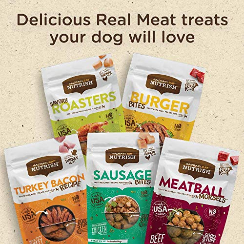 Rachael Ray Nutrish Turkey Bites Real Meat Grain Free Dog Treats, Turkey Recipe with Hickory Smoked Bacon Flavor, 12 Ounces (Packaging May Vary)