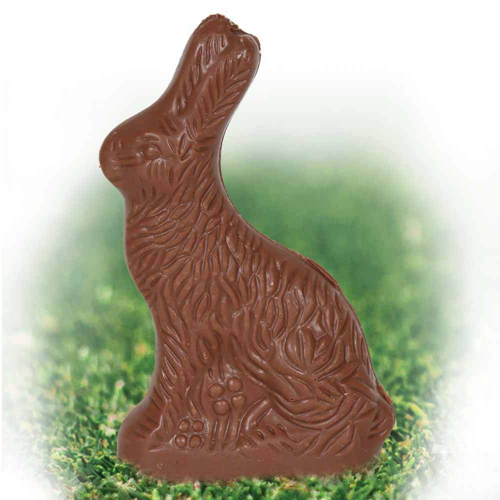 Madelaine Highly Detailed Solid Premium Milk Chocolate Easter Rabbit Sitting On The Grass (6 OZ - 1 Pack)