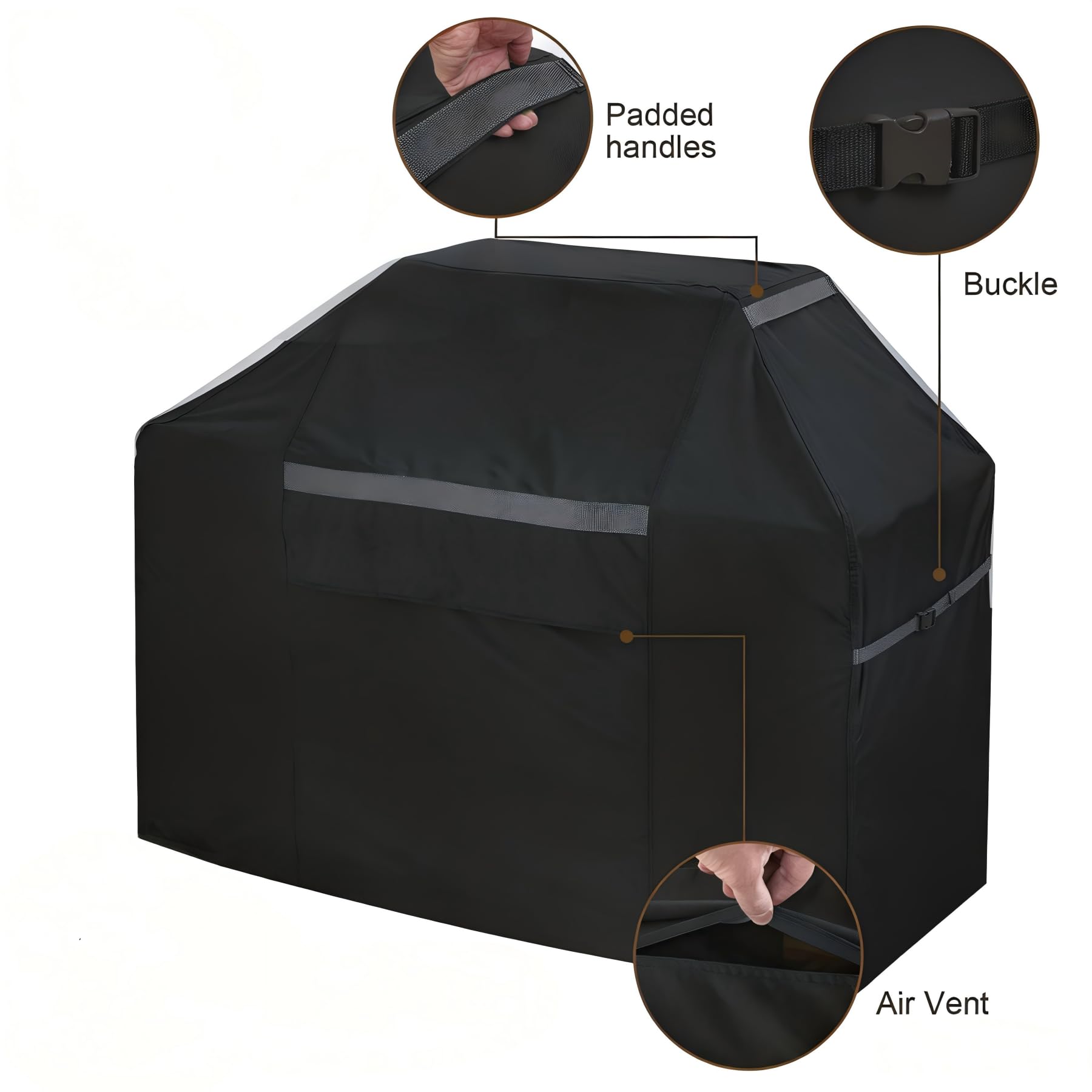 PATIOASIS 600D Heavy Duty Flat Top Grill Cover for Blackstone 4 Burner - 67" x 27" x 48", Waterproof UV & Fade Resistant Outdoor BBQ Cover,Black