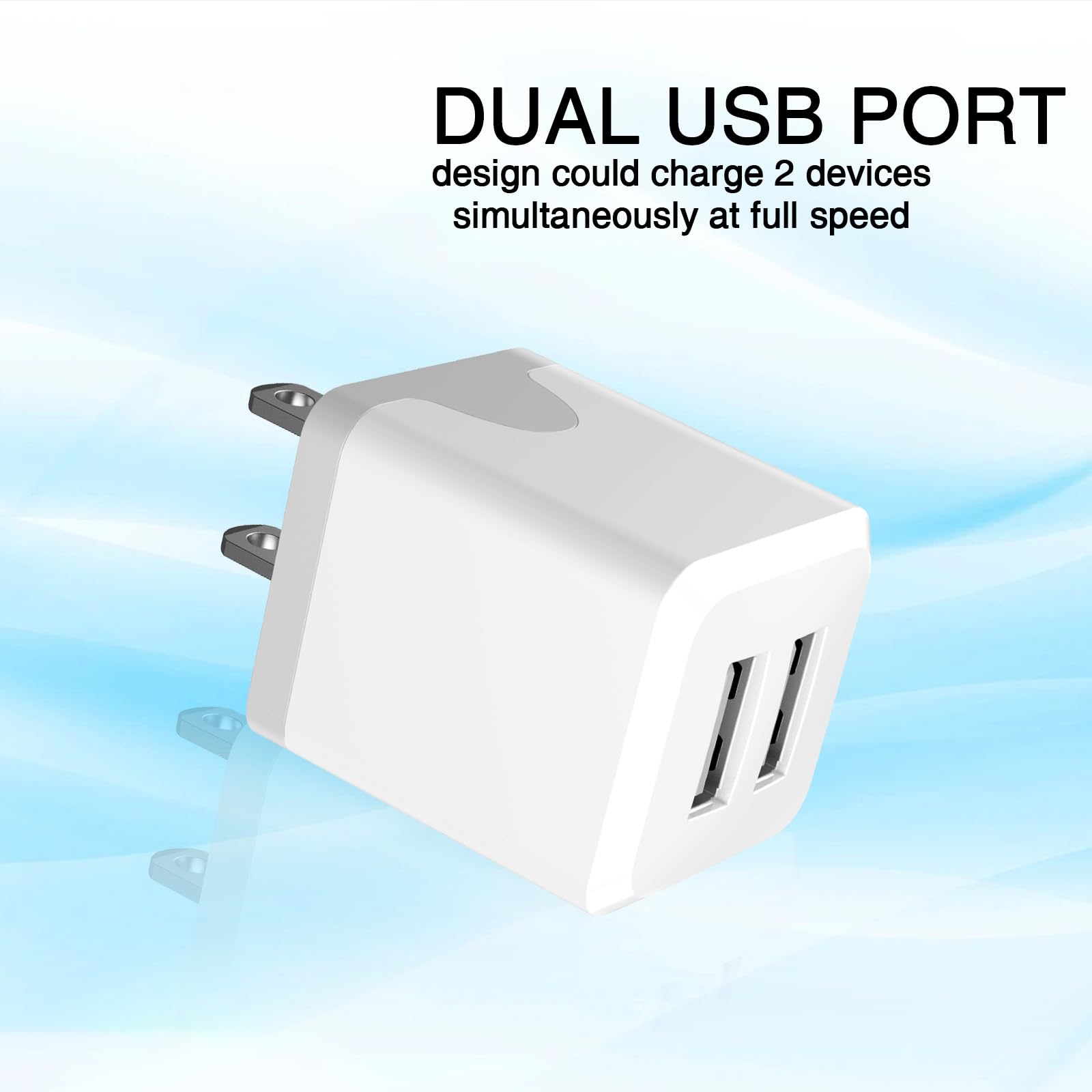 USB Wall Charger, USB Charger Block,Dual Port USB Cube Charger,Power Adapter Charging Plug Box Brick for Phone 16/15/14/13/12/11/Pro Max/SE/XS/XR/X,Android Phones, and More 【2Pack】