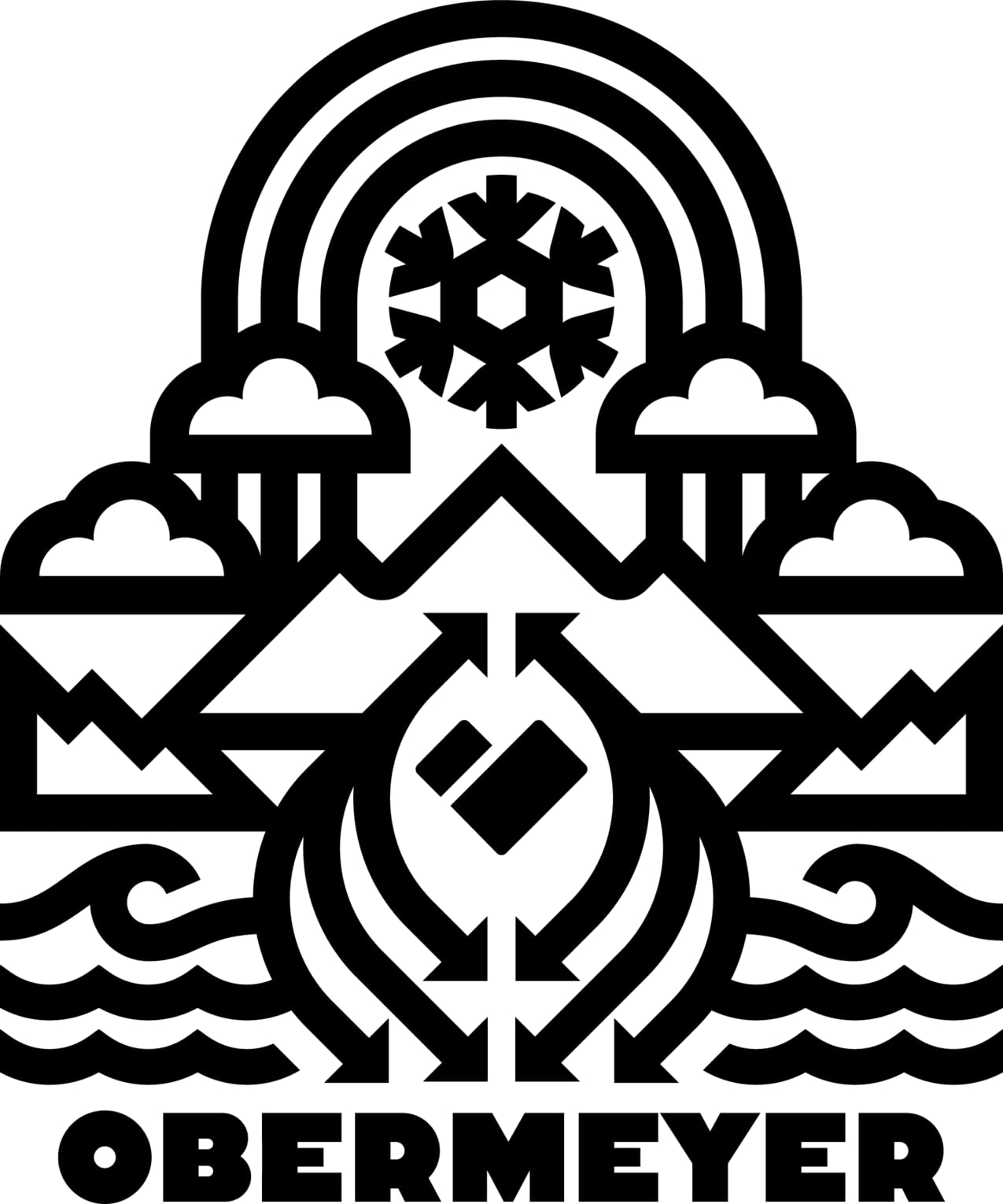 Obermeyer Volt Print Bib Pants - Kids Boys - Blue Grey Rippin - Size 6