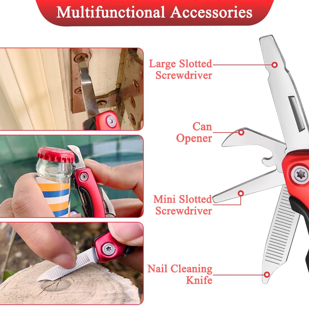Outdoor Portable Mini Multi Multitool plier, Gift for Men - Ideal Gift for Dad、Brother or Boyfriend – Hiking, Bike Outdoor Tools、Camping,、Survival Multitool.