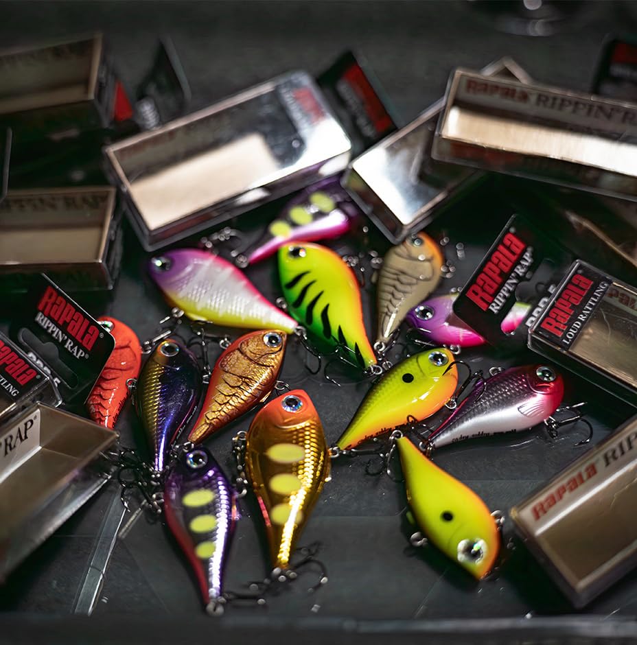 Rapala Rippin' Rap, Fishing Lure, Hard Bait, 2-1/2", Black Light