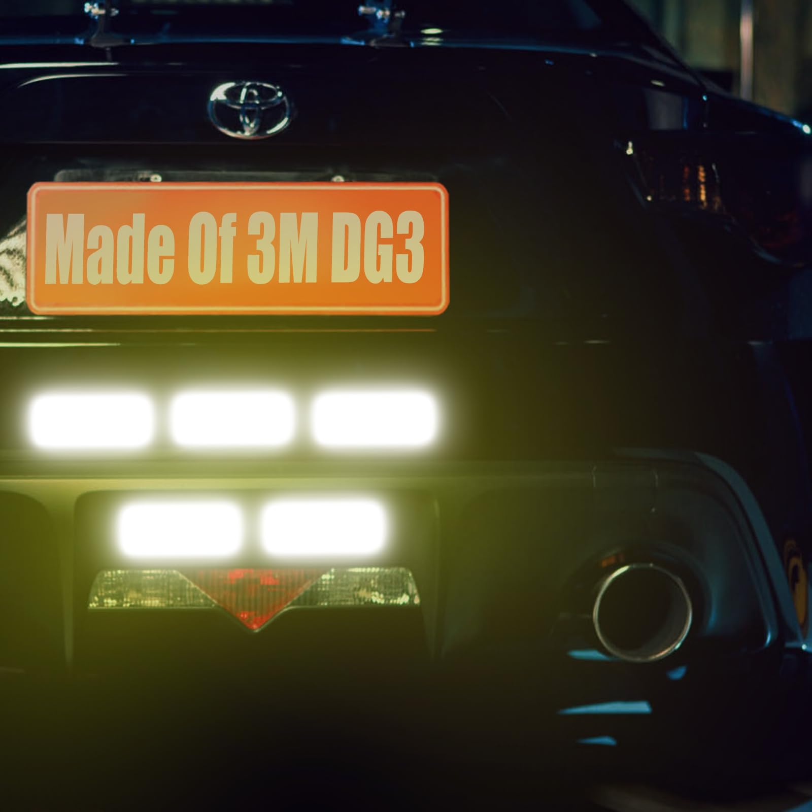 PHIXBEAR 20 Pcs Super Reflection Reflective Stickers Made of 3M DG3, Safety Reflective Tape for Car Bike Mailbox Helmet, White Reflective Tape Outdoor Waterproof 3.15" X 1.18"