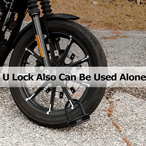 Titanker Bike Chain Lock with U Lock, 3 Feet Bicycle Chain Locks with 2 Keys, 6mm Thick Chain Lock with 14mm Thick Heavy Duty U Lock Anti-Theft Bike Lock for Bicycles, Motorbikes, Mopeds, Scooters