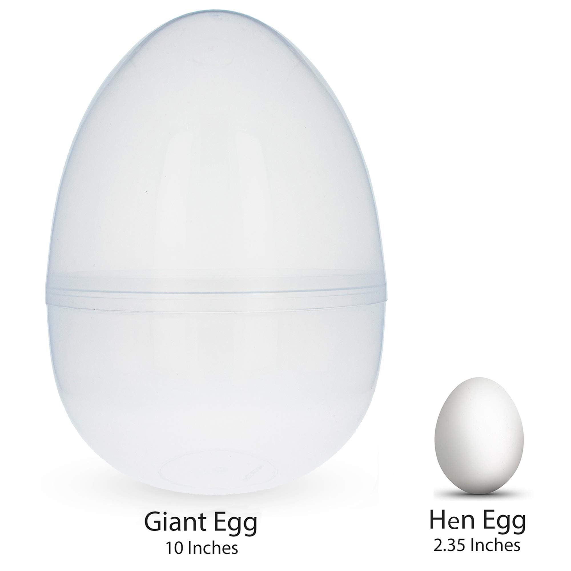 BestPysanky Set of 2 Giant Transparent Jumbo Size Clear Plastic Easter Eggs 10 Inches