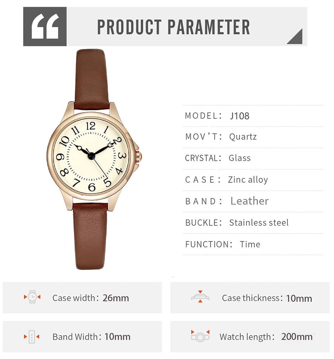 BESTKANG Women's Fashion Leather Strap Watch Easy - Read Dial Casual Quartz Wristwatch Waterproof Watch Women's Small Wrist Watch (Pink)