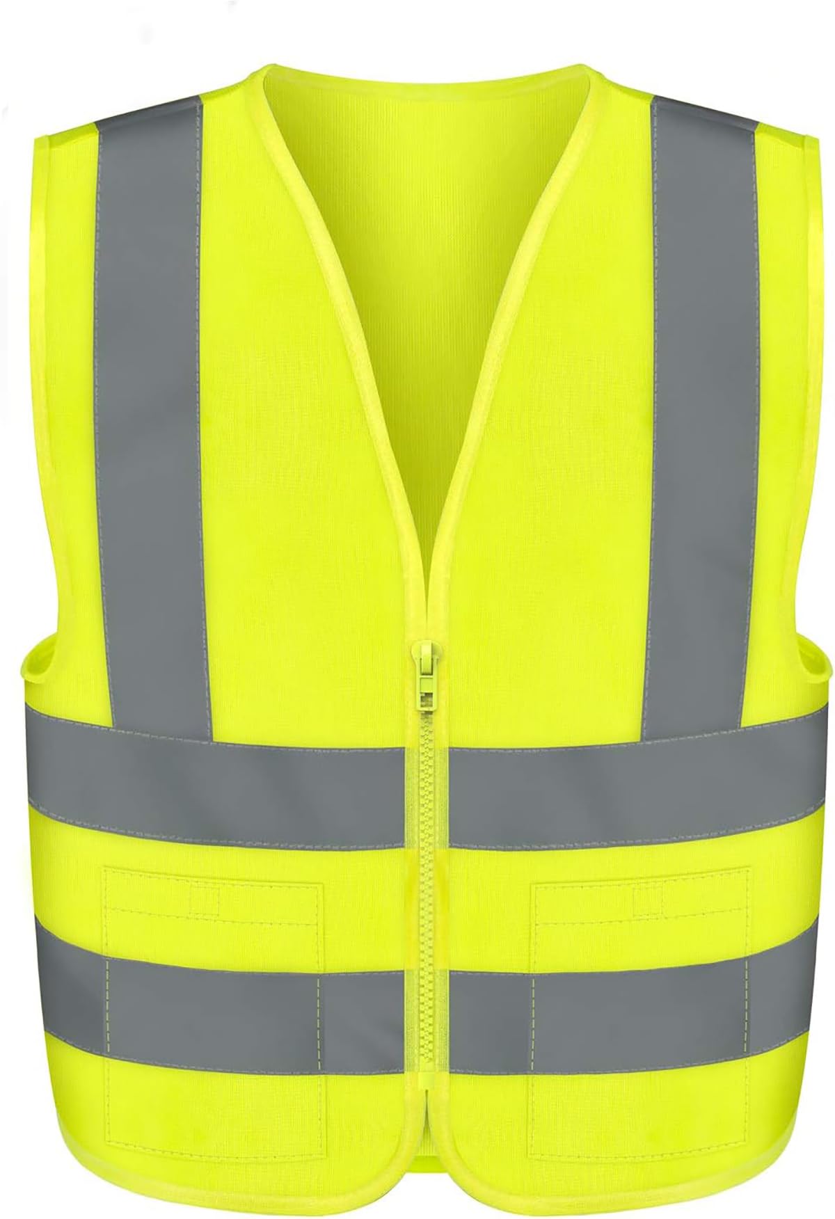 Neiko 53962A High Visibility Safety Vest with 2 Pockets, ANSI/ISEA Standard | Color Neon Yellow | Size L