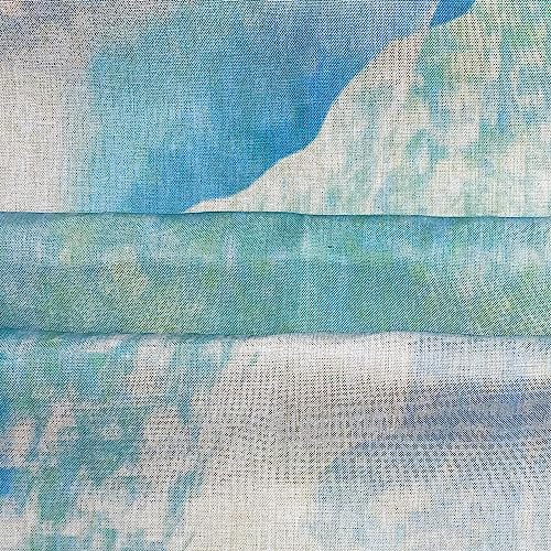 De-Mediocre 4 Pcs Beach Shower Curtain Sets Blue Ocean Water Drop Sea Waves Bath Mat Decor Bathroom Toilet Mat Lid Cover U Shaped Non-Slip Rug Accessories Fabric Polyester 72x72 Inch