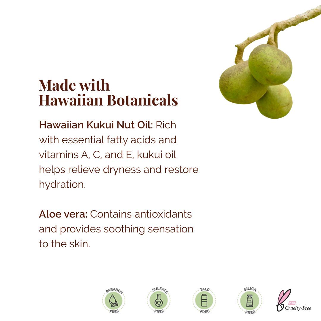 Hanalei Cruelty-Free Kukui Oil Body Lotion – Paraben-Free, Dye-Free Moisturizer with Kukui Nut Oil, Shea Butter & Jojoba for Hydrated, Soft, Nourished Skin – Travel-Friendly Size 80 ml