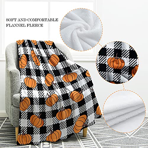 Jekeno Autumn Fall Maple Leaves Blanket Gifts for Women Kids Girls Thanksgiving Day Halloween Home Bedroom Living Room Decor Soft Cozy Lightweight Plush Throw Blankets Orange 50"x60"