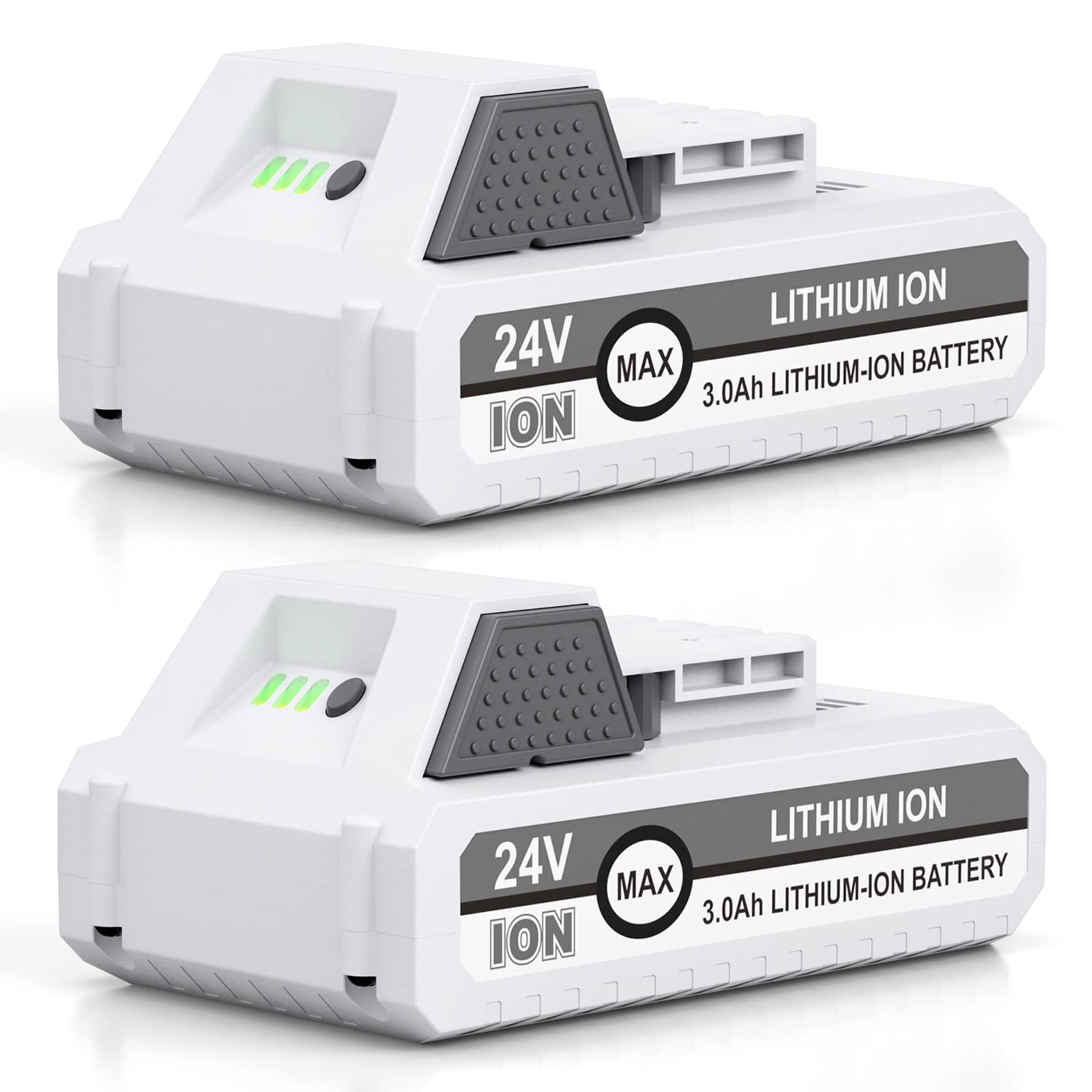 C D H 2 Packs 24V 3000mAh Replacement Battery for Snow Joe+Sun Joe 24V Lithium-iON Battery Series 24BAT-LTX/LTW/LTE/LT/XR EcoSharp Pro