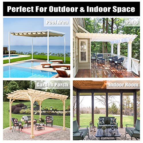 Easy-Going Outdoor Curtains Waterproof Windproof Weatherproof Curtain for Patio, Cabana, Porch, Pergola and Gazebo, Grommet Top and Tab Bottom Drape, 1 Panel, 110x120 inch, Beige