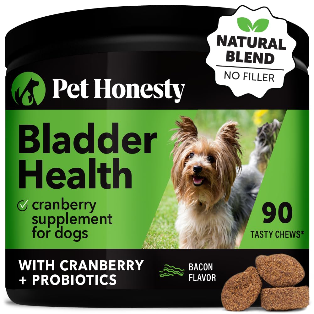 Pet Honesty Cranberry Bladder Health for Dogs – Contains Active Ingredients - Cranberry & D-Mannose to help support Dog Urinary Tract Health, Dog Bladder Support, & Kidney Support for Dogs (Bacon)