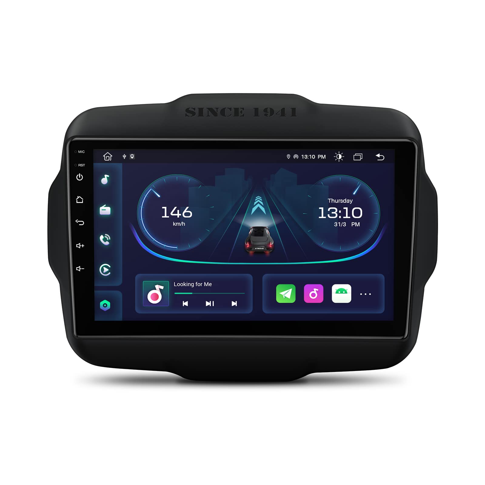 XTRONS Android 13 Car Stereo for Jeep Renegade, 9 Inch Touch Screen GPS Navigation Bluetooth Head Unit Built-in DSP Car Auto Play Support 4G LTE OBD2 DVR TPMS Backup Camera