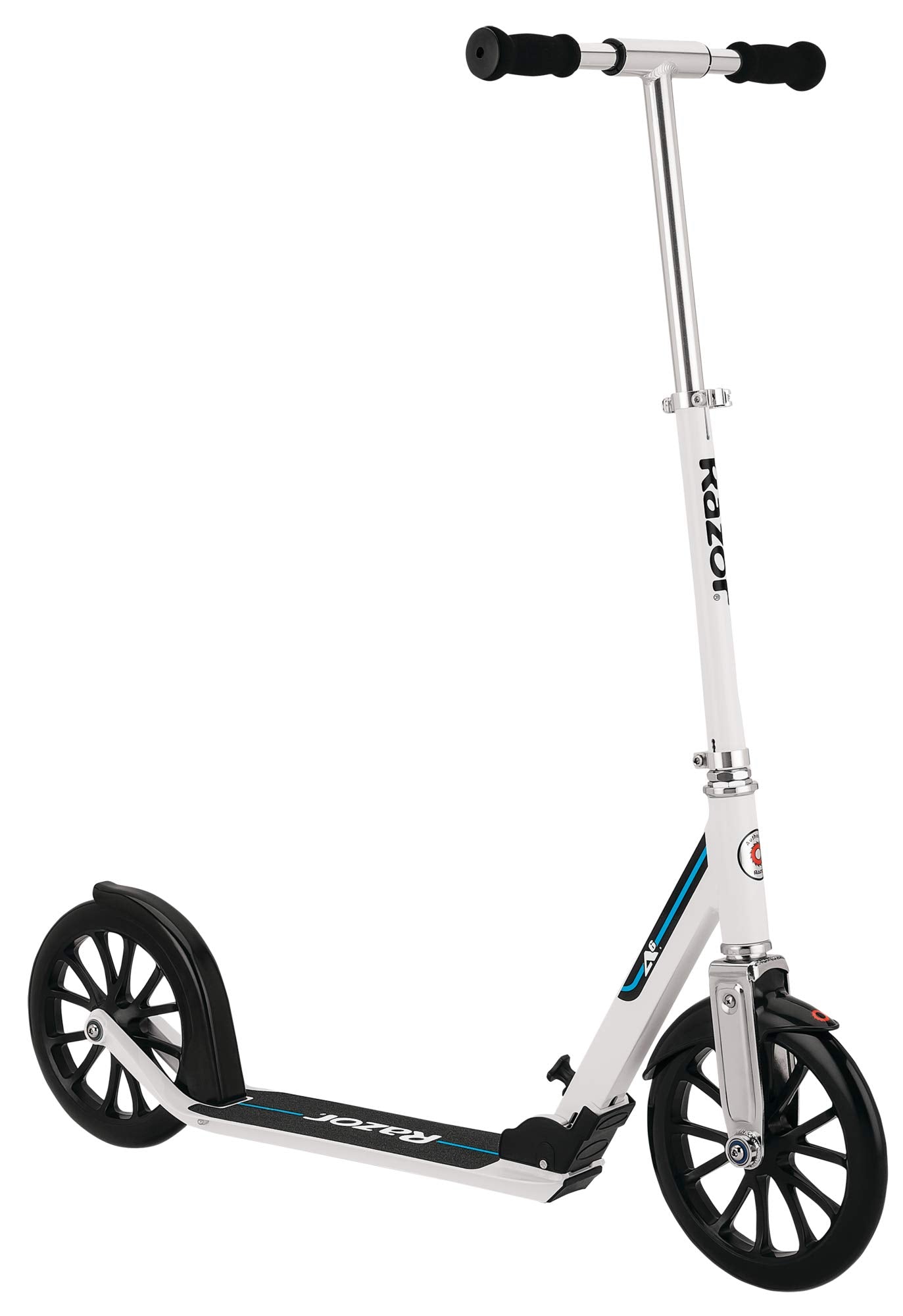 Razor A6 Kick Scooter for Kids Ages 8+ - Extra-Tall Handlebars & Longer Deck, 10" Urethane Wheels, Anti-Rattle Technology, for Riders Up to 220 lbs
