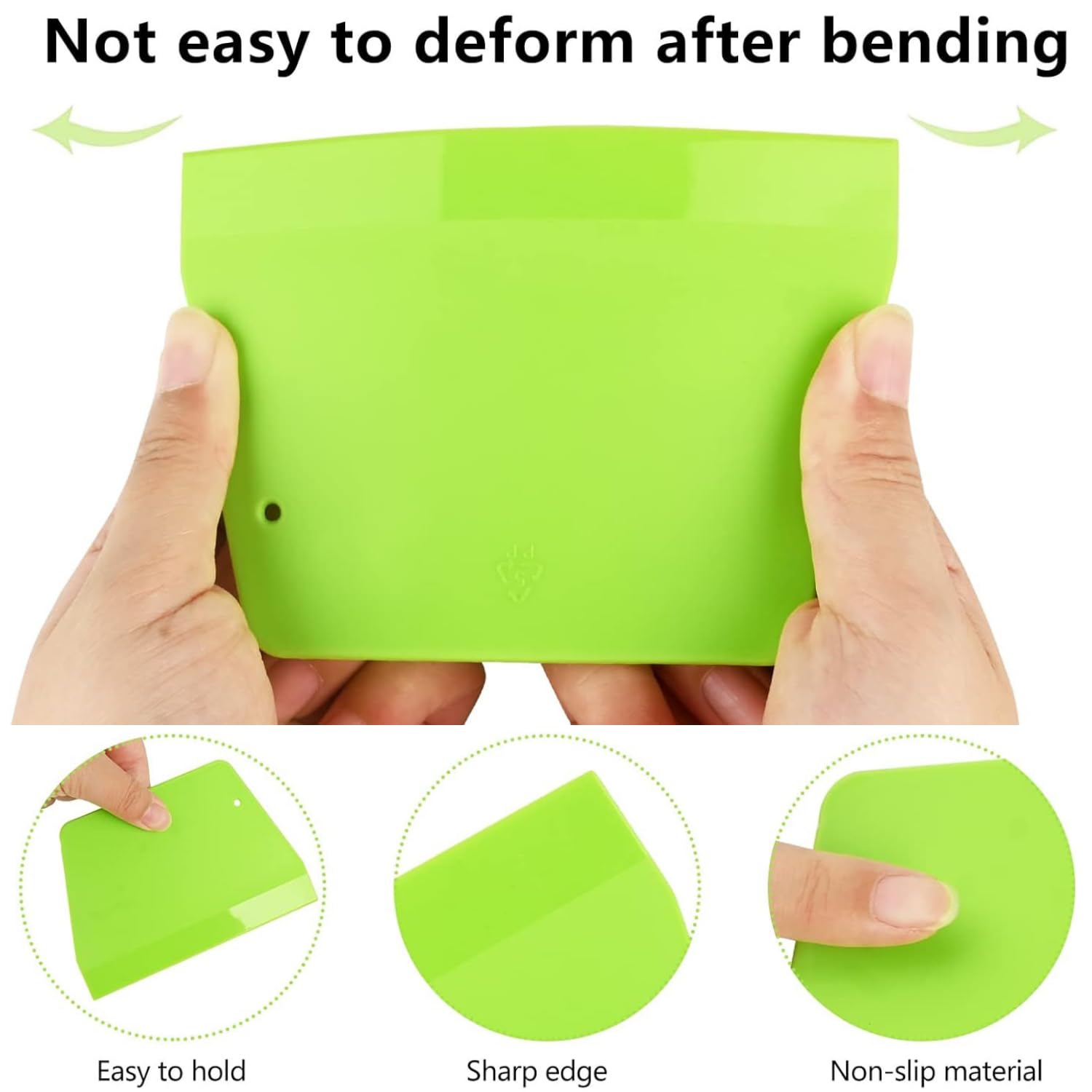 Dough Scraper Bench Scraper HARD - SURDOCA BPA Free PP Plastic Dough Cutter, Sharp Edge & Angles Dough Divider. Non-Slip Kitchen Baking Spatula Scraper, Cooking Lovers' Gift, Color: Blue+Green+White