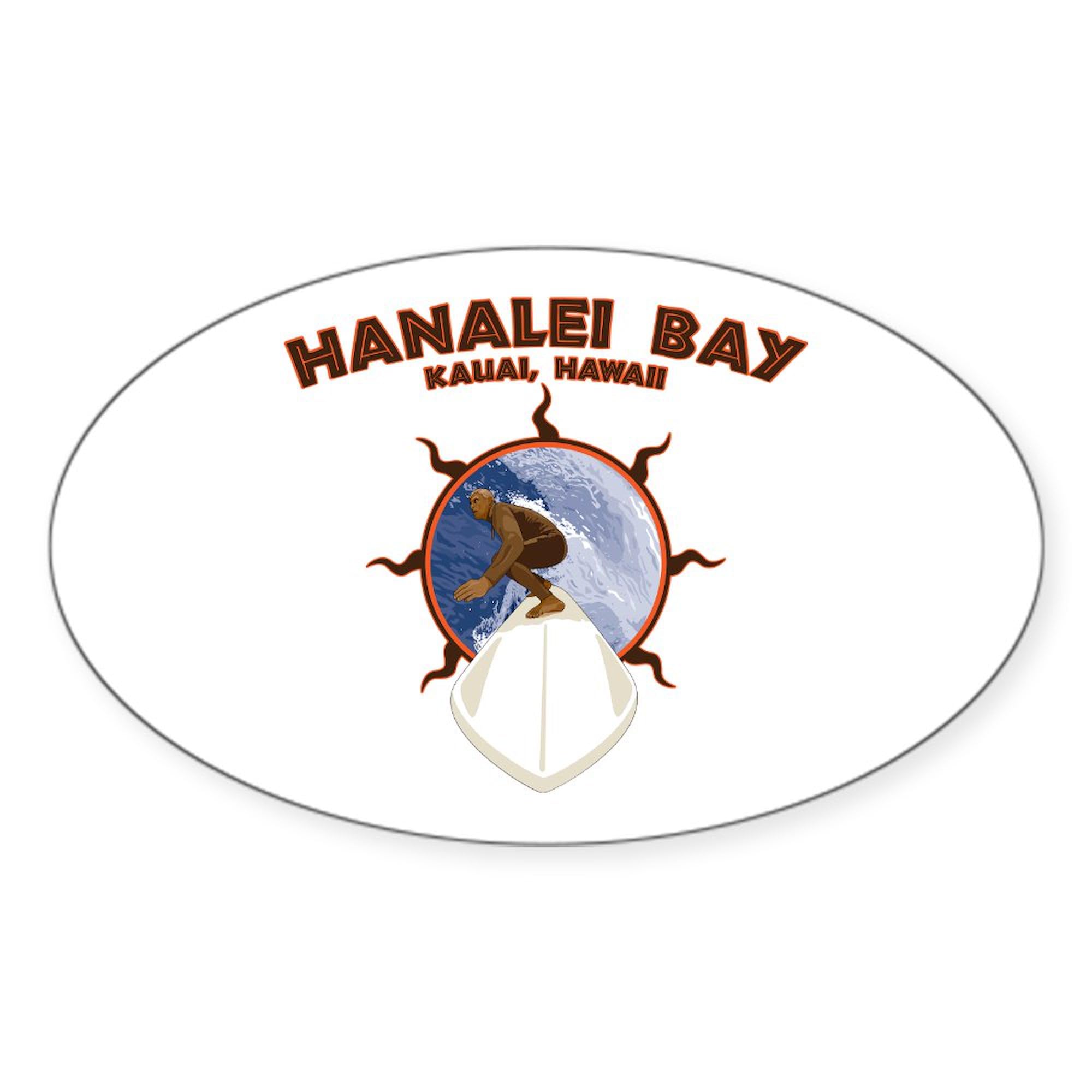 CafePress Hanalei Bay Hawaii Oval Sticker Oval Car Bumper Sticker