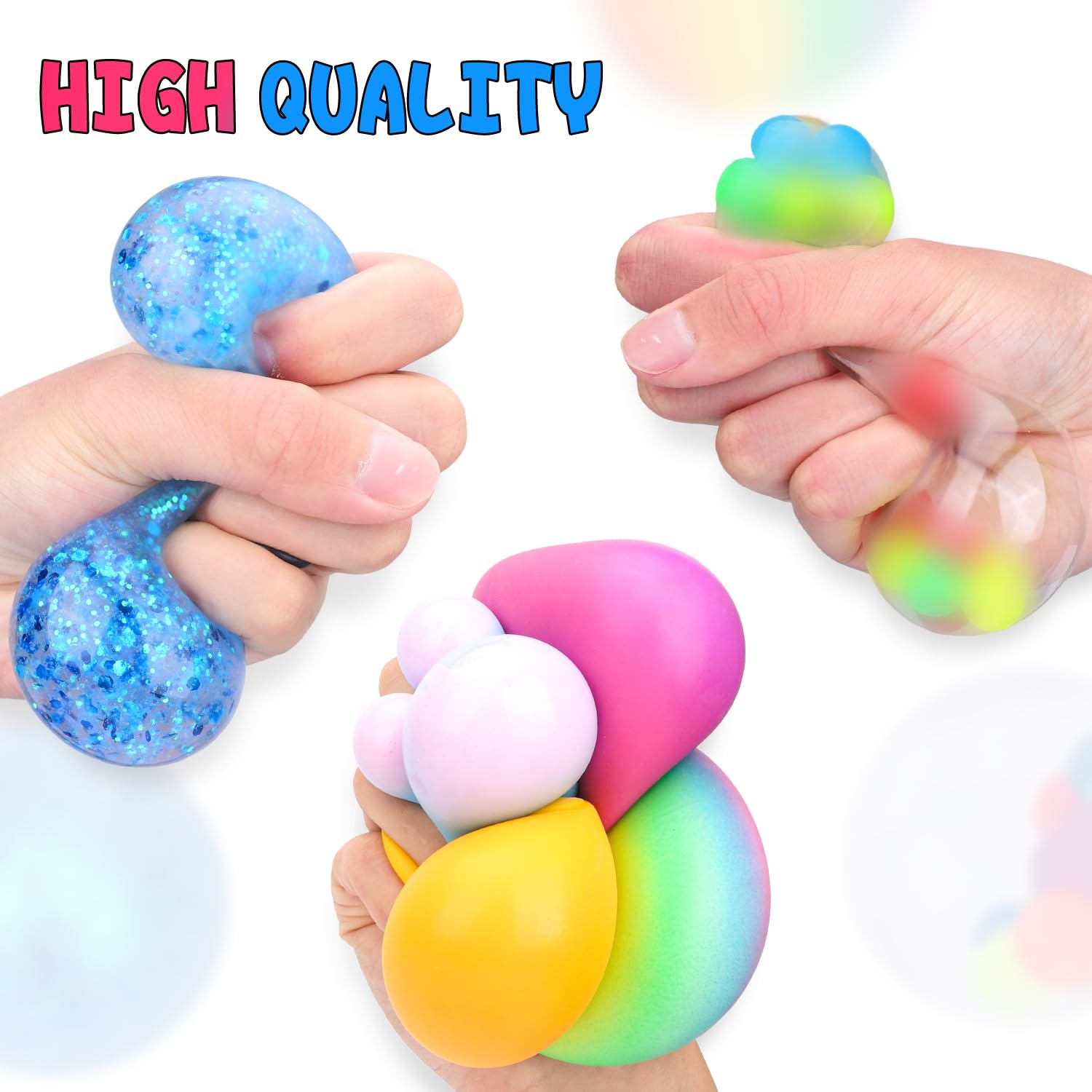 Stress Balls Set, Squishy Stress Ball, 4 Pack Squeeze Ball for Adults, Squeeze Ball for Adults Stress Relieve, Stress Relieve, Increase Entertainment