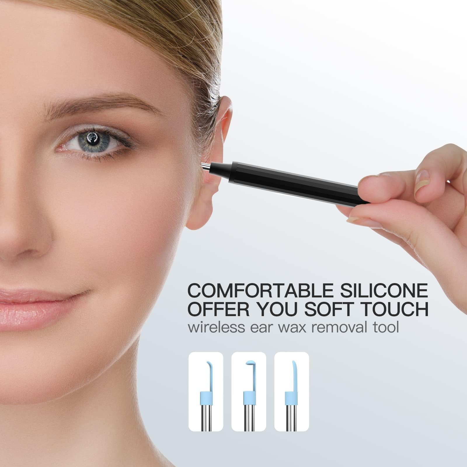 NIUQICT Ear Wax Removal Tool Camera, Ear Cleaner with Camera Earwax Removal kit with Camera, Ear Camera 1080P with 6 LED Lights, for iOS&Android