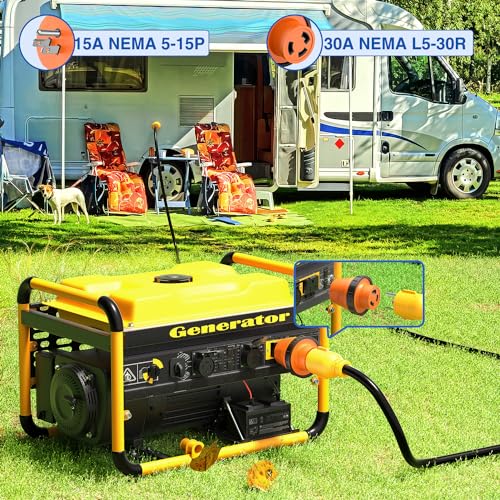 Nilight 15 Amp to 30 Amp RV Power Adapter 110 Volt Twist Locking Connector 5-15P to L5-30R 15A Male Plug to 30A Female Receptacle for RV Generator Camper Electrical Power Converter