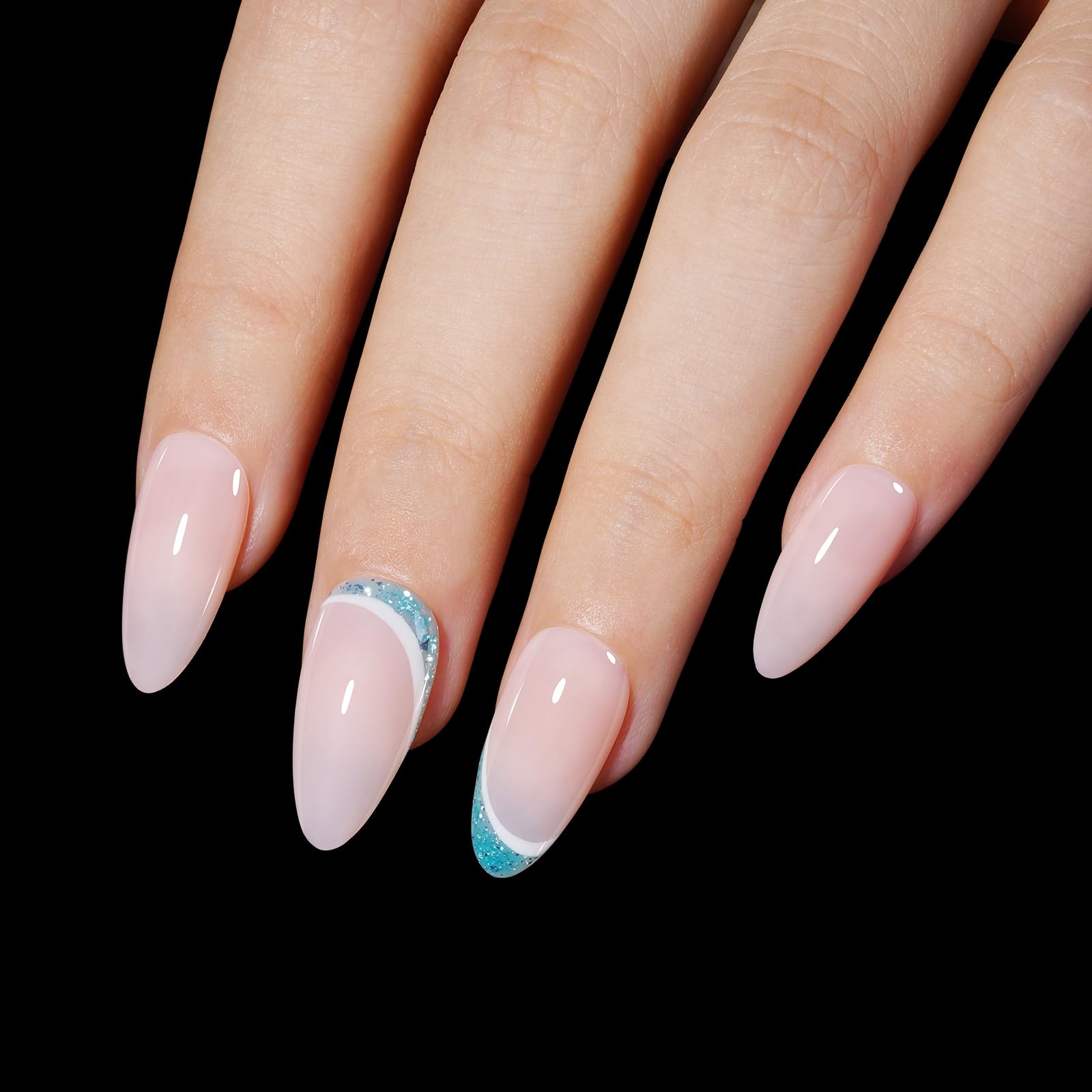 AILLSA Medium Almond Nail Tips 450PCS Full Cover Clear Acrylic Nail Tips Double-Sided Matte No Need Base Coat Nail Tips Press on Fake Nail Tips for Nail Tips Extension False Nails DIY Salon 15 Sizes