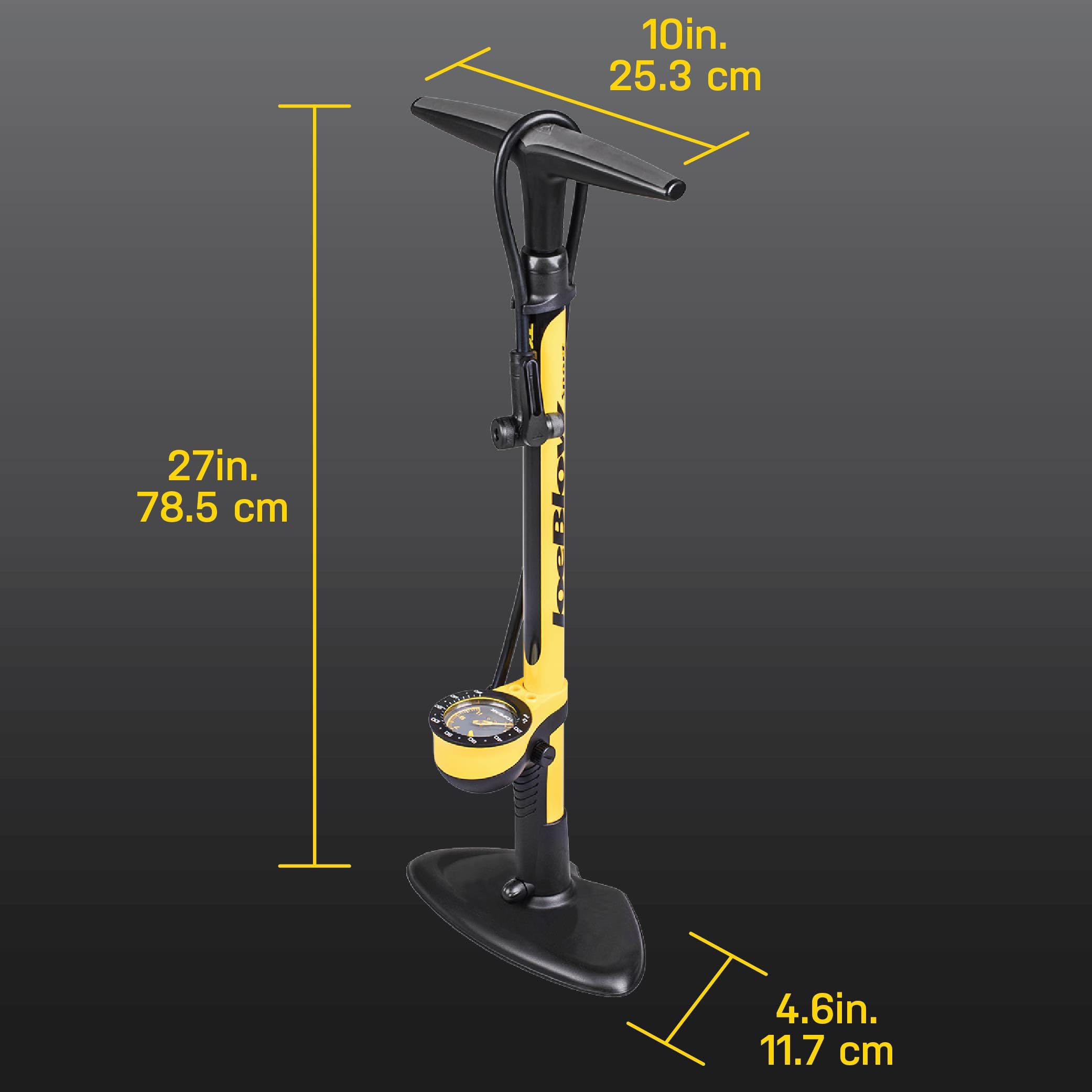 Topeak JoeBlow Sport III, High Pressure Bike Floor Pump, 160 PSI, 3" Analog Gauge