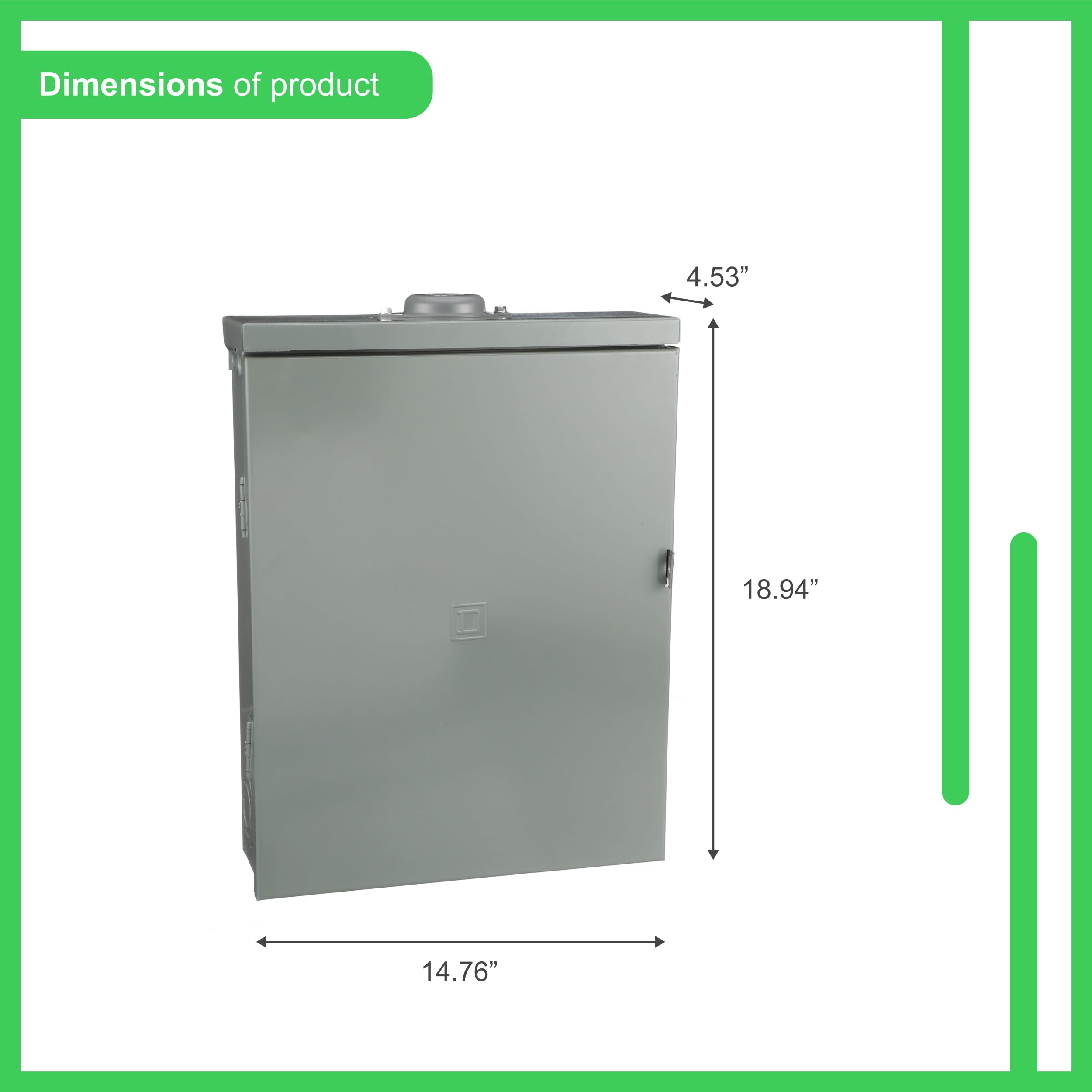 Square D - HOM1224M125PRBVP Homeline 125 Amp 12-Space 24-Circuit Outdoor Main Breaker Load Center - Value Pack (Plug-on Neutral Ready), ,