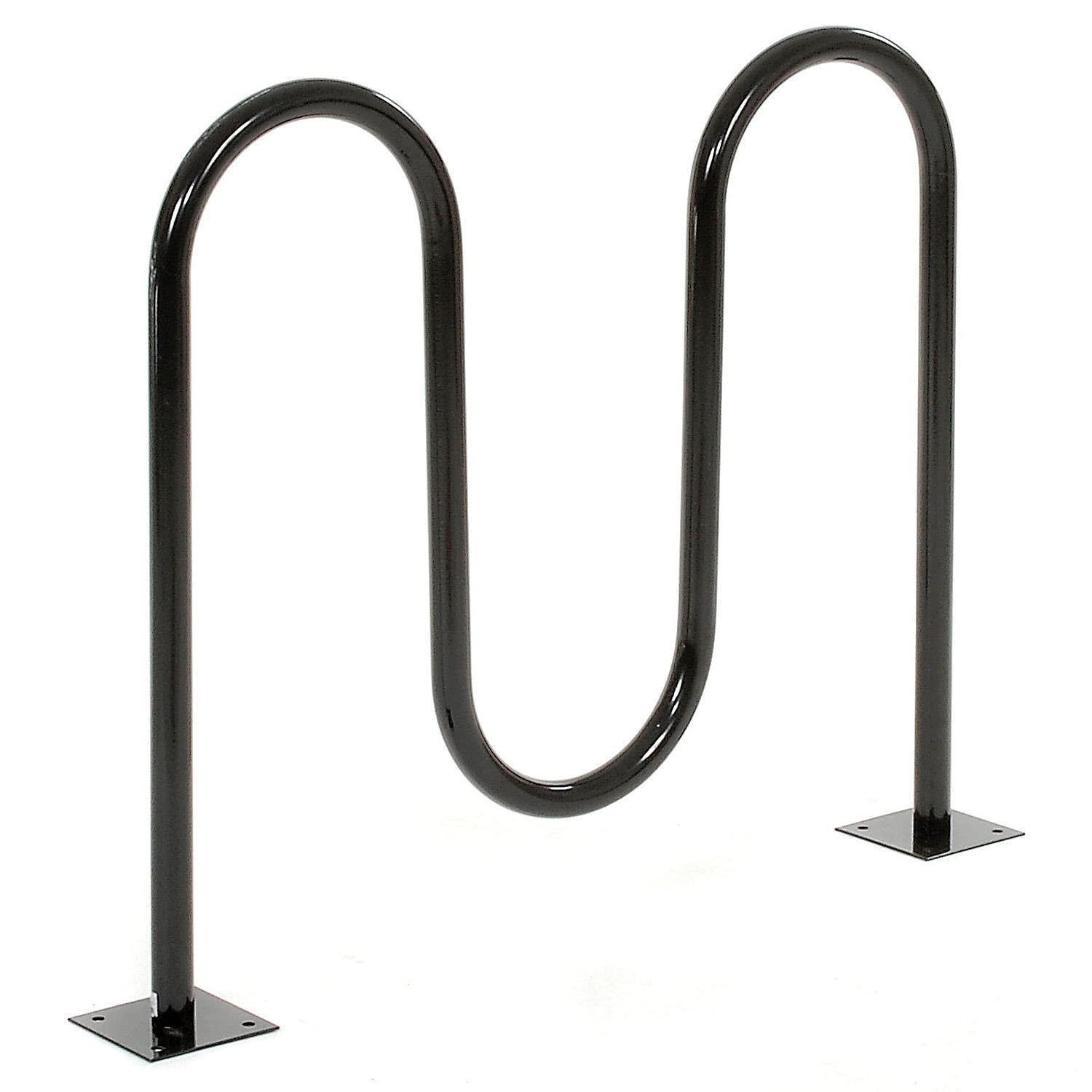 Global Industrial 41" L Wave Bike Rack, Black, Flange Mount, 5-Bike Capacity, Powder Coated Steel, Black, Commercial Bike Rack for Stores, Parks & Schools