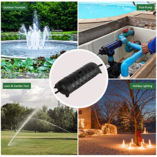 Outdoor Extension Cord Safety Cover with Waterproof Protector Seal, Weatherproof Electrical Connection Box, Almond