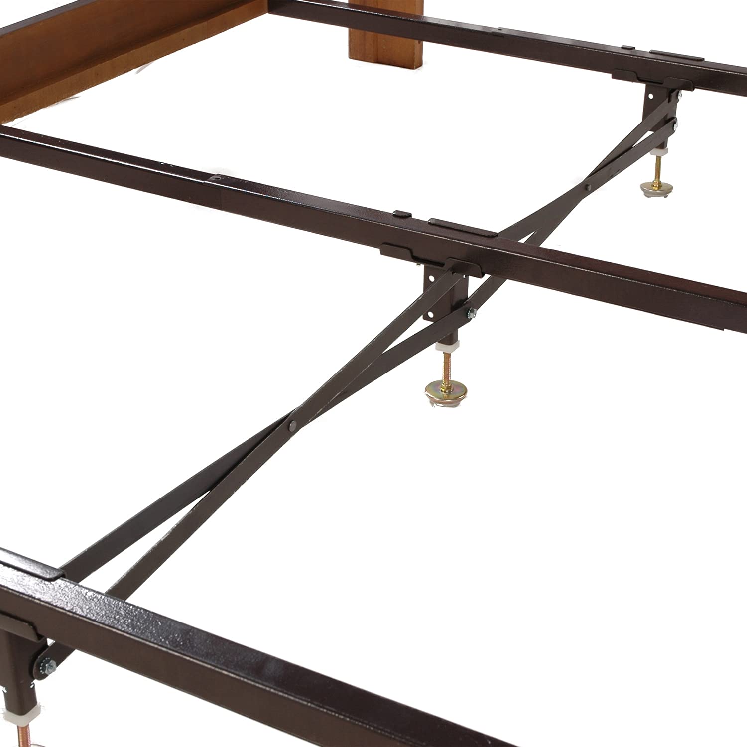 Glideaway X-Support Bed Frame Support System, GS-3 XS Model - 3 Cross Rails and 3 Legs - Strong Center Support Base for Full, Queen and King Mattress, Box Springs, and Bed Foundations