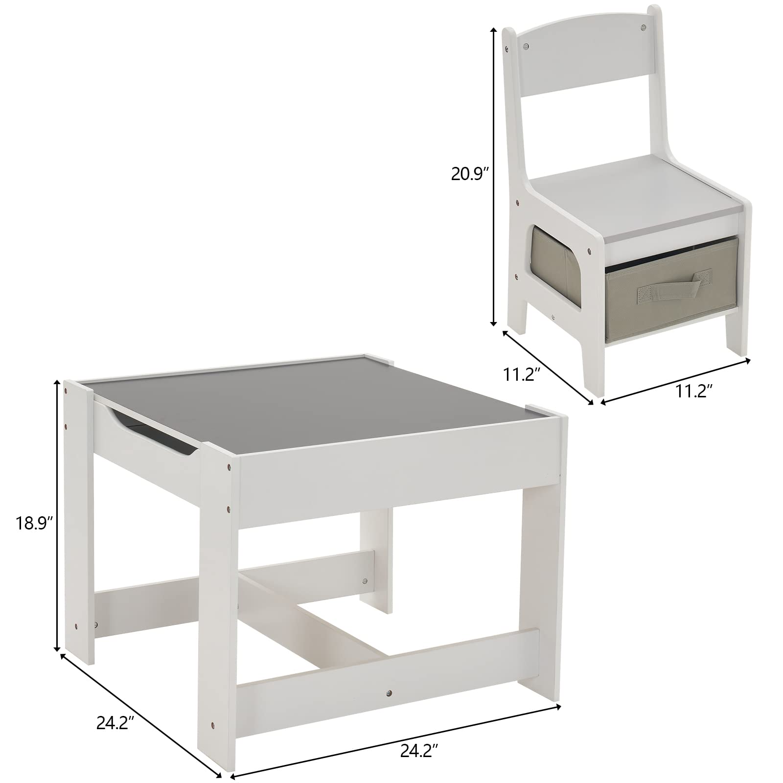 Kids Table and Chair Set with Storage,Table and Chairs for Kids 2-5, Toddler Table and Chair Set 2-4 Year Old, Toddler Activity Table, Table for Kids 2-5