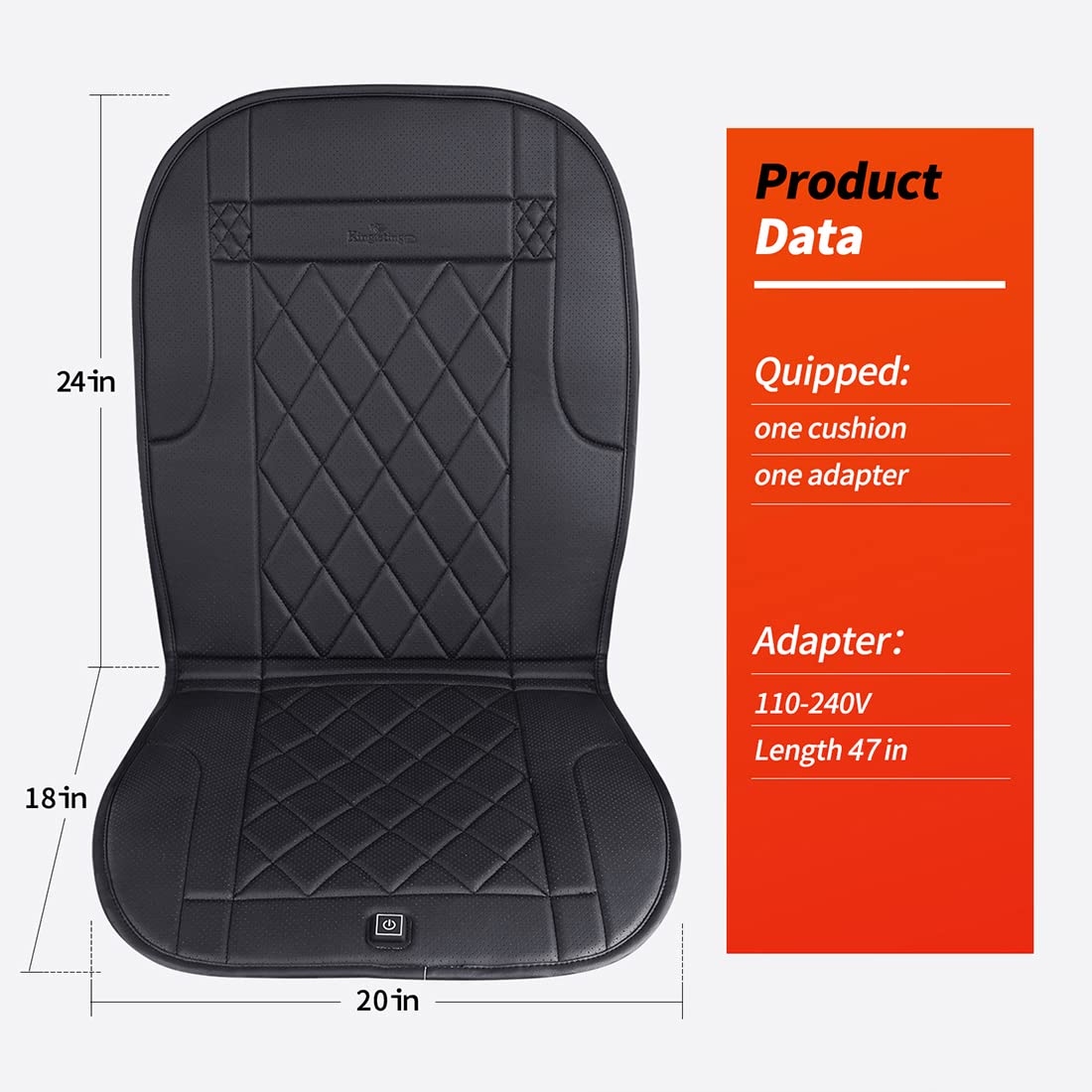 KINGLETING Heated Seat Cushion with Pressure-Sensitive,Heated Seat Cover for Home, Office and More