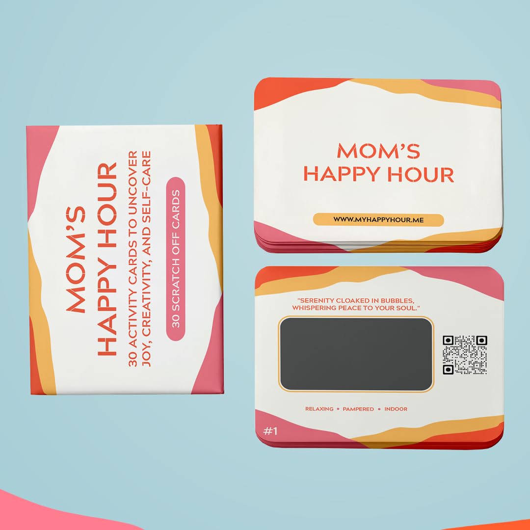 Gift for Mom from Daughter or Son | Mom's Happy Hour: 30 Inspiring & Relaxing Scratch Off Activities for Moms | Mothers Day Present Ideas for Her | Affirmation Card Game for Women | Mom Birthday Gifts